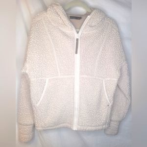 Prana Hoodie Cream Soft Sherpa-style Pullover with Hood Excellent XS ✅️